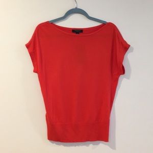 Ann Taylor Petites Orange Short Sleeved Knit Top